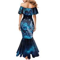 New Zealand Matariki Mermaid Dress Maori Koru Mix Silver Fern DT04 - Polynesian Pride