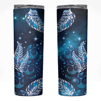 New Zealand Matariki Skinny Tumbler Maori Koru Mix Silver Fern DT04 Blue - Polynesian Pride