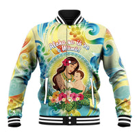 Personalised Hawaii Mother's Day Baseball Jacket I Love You Mom