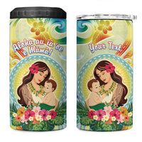 Personalised Hawaii Mother's Day 4 in 1 Can Cooler Tumbler I Love You Mom DT04 One Size: 16 oz Yellow - Polynesian Pride