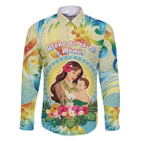Personalised Hawaii Mother's Day Family Matching Long Sleeve Bodycon Dress and Hawaiian Shirt I Love You Mom DT04 Dad's Shirt - Long Sleeve Yellow - Polynesian Pride