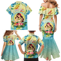 Personalised Hawaii Mother's Day Family Matching Mermaid Dress and Hawaiian Shirt I Love You Mom DT04 - Polynesian Pride