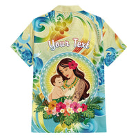 Personalised Hawaii Mother's Day Family Matching Off The Shoulder Long Sleeve Dress and Hawaiian Shirt I Love You Mom DT04 - Polynesian Pride