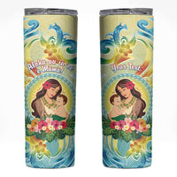 Personalised Hawaii Mother's Day Skinny Tumbler I Love You Mom DT04 Yellow - Polynesian Pride