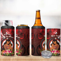 Personalised New Zealand Mother's Day 4 in 1 Can Cooler Tumbler I Love You Mom DT04 - Polynesian Pride