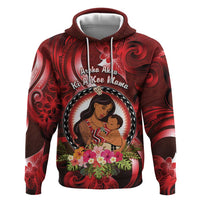 Personalised New Zealand Mother's Day Hoodie I Love You Mom DT04 Pullover Hoodie Red - Polynesian Pride