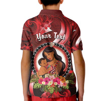 Personalised New Zealand Mother's Day Kid Polo Shirt I Love You Mom DT04 - Polynesian Pride