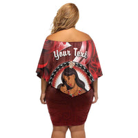 Personalised New Zealand Mother's Day Off Shoulder Short Dress I Love You Mom DT04 - Polynesian Pride