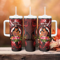 Personalised New Zealand Mother's Day Tumbler With Handle I Love You Mom DT04 - Polynesian Pride