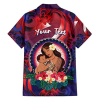 Personalised Samoa Mother's Day Family Matching Off The Shoulder Long Sleeve Dress and Hawaiian Shirt I Love You Mom DT04 - Polynesian Pride