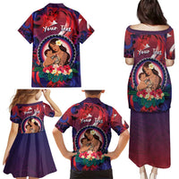 Personalised Samoa Mother's Day Family Matching Puletasi and Hawaiian Shirt I Love You Mom DT04 - Polynesian Pride