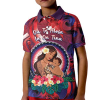 Personalised Samoa Mother's Day Kid Polo Shirt I Love You Mom