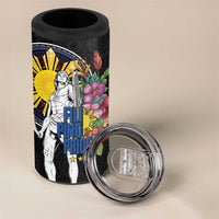 Filipinos Lapu-Lapu Hero Philippines 4 in 1 Can Cooler Tumbler Hibiscus Flowers Style DT04 - Polynesian Pride