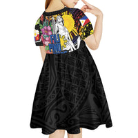 Filipinos Lapu-Lapu Hero Philippines Kid Short Sleeve Dress Hibiscus Flowers Style DT04 - Polynesian Pride