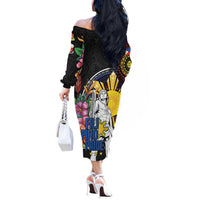 Filipinos Lapu-Lapu Hero Philippines Off The Shoulder Long Sleeve Dress Hibiscus Flowers Style DT04 - Polynesian Pride