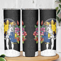 Filipinos Lapu-Lapu Hero Philippines Skinny Tumbler Hibiscus Flowers Style DT04 - Polynesian Pride