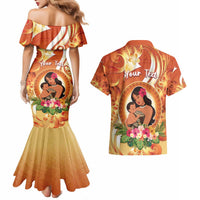 Personalised Tonga Mother's Day Couples Matching Mermaid Dress and Hawaiian Shirt I Love You Mom DT04 - Polynesian Pride