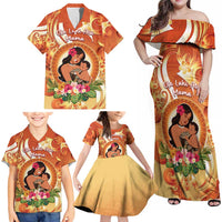 Personalised Tonga Mother's Day Family Matching Off Shoulder Maxi Dress and Hawaiian Shirt I Love You Mom DT04 - Polynesian Pride