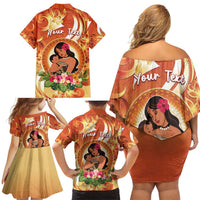 Personalised Tonga Mother's Day Family Matching Off Shoulder Short Dress and Hawaiian Shirt I Love You Mom DT04 - Polynesian Pride
