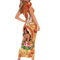Personalised Tonga Mother's Day Family Matching Short Sleeve Bodycon Dress and Hawaiian Shirt I Love You Mom DT04 - Polynesian Pride