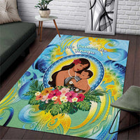 Fiji Mother's Day Area Rug I Love You Mom