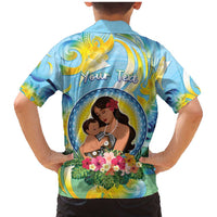 Personalised Fiji Mother's Day Family Matching Mermaid Dress and Hawaiian Shirt I Love You Mom DT04 - Polynesian Pride