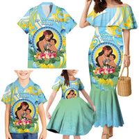 Personalised Fiji Mother's Day Family Matching Mermaid Dress and Hawaiian Shirt I Love You Mom DT04 - Polynesian Pride