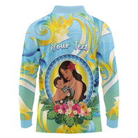 Personalised Fiji Mother's Day Long Sleeve Polo Shirt I Love You Mom DT04 - Polynesian Pride
