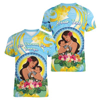 Personalised Fiji Mother's Day Women V-Neck T-Shirt I Love You Mom DT04 - Polynesian Pride