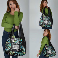 New Zealand Kiwi Bird Grocery Bag Silver Fern Koru Paua Shell