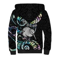 New Zealand Kiwi Bird Sherpa Hoodie Silver Fern Koru Paua Shell DT04 - Polynesian Pride