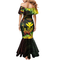 Personalised Hawaii Family Matching Mermaid Dress and Hawaiian Shirt Kanaka Maoli With Hammerhead Shark DT04 - Polynesian Pride