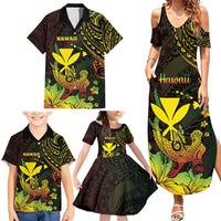 Personalised Hawaii Family Matching Summer Maxi Dress and Hawaiian Shirt Kanaka Maoli With Hammerhead Shark DT04 - Polynesian Pride