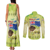 New Zealand Kiwi Couples Matching Tank Maxi Dress and Long Sleeve Button Shirt I Just Really Like Kiwis DT04 - Polynesian Pride