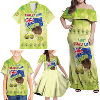 New Zealand Kiwi Family Matching Off Shoulder Maxi Dress and Hawaiian Shirt I Just Really Like Kiwis DT04 - Polynesian Pride
