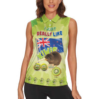 New Zealand Kiwi Women Sleeveless Polo Shirt I Just Really Like Kiwis DT04 - Polynesian Pride