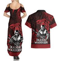 Hawaii Ikaika Warrior Couples Matching Summer Maxi Dress and Hawaiian Shirt Hawaiian Tribal Tattoo DT04 - Polynesian Pride