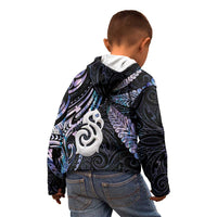 New Zealand Aotearoa Kid Hoodie Maori Hei Manaia Purple Paua Shell DT04 - Polynesian Pride