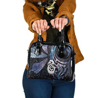 New Zealand Aotearoa Shoulder Handbag Maori Hei Manaia Purple Paua Shell