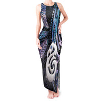 New Zealand Aotearoa Tank Maxi Dress Maori Hei Manaia Purple Paua Shell DT04 Women Purple - Polynesian Pride