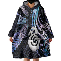 New Zealand Aotearoa Wearable Blanket Hoodie Maori Hei Manaia Purple Paua Shell DT04 - Polynesian Pride