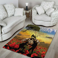 New Zealand ANZAC Day Area Rug The Ode Remembrance And Poppy