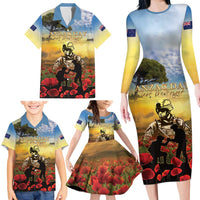 New Zealand ANZAC Day Family Matching Long Sleeve Bodycon Dress and Hawaiian Shirt The Ode Remembrance And Poppy DT04 - Polynesian Pride