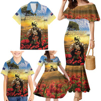 New Zealand ANZAC Day Family Matching Mermaid Dress and Hawaiian Shirt The Ode Remembrance And Poppy DT04 - Polynesian Pride