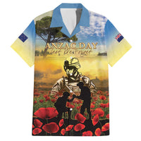 New Zealand ANZAC Day Family Matching Off The Shoulder Long Sleeve Dress and Hawaiian Shirt The Ode Remembrance And Poppy DT04 Dad's Shirt - Short Sleeve Yellow - Polynesian Pride