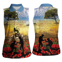 New Zealand ANZAC Day Women Sleeveless Polo Shirt The Ode Remembrance And Poppy DT04 - Polynesian Pride
