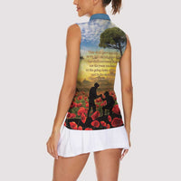 New Zealand ANZAC Day Women Sleeveless Polo Shirt The Ode Remembrance And Poppy DT04 - Polynesian Pride