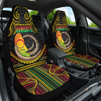 Vanuatu Language Week Car Seat Cover Boar Tusk Warrior Tribal Floral Pattern
