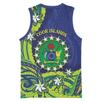 Cook Islands Language Week Basketball Jersey Flying Fish 15 Stars Tribal Patterns