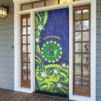Cook Islands Language Week Door Cover Flying Fish 15 Stars Tribal Patterns